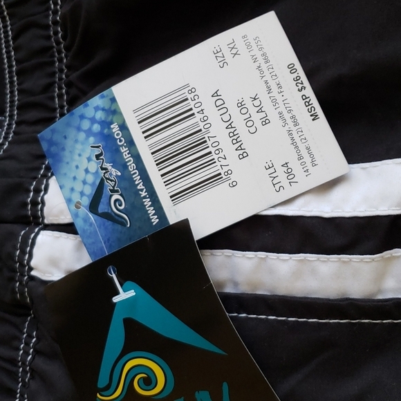 Kanu Surf Men's Barracuda Swim Trunks in Charcoal Size XXL - Picture 6 of 11